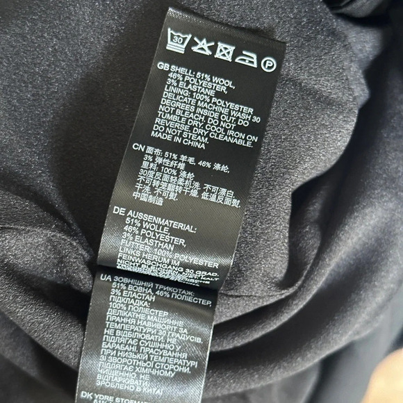 NEW Reiss Kimora  Wool Blend Double Breasted Tie Midi Dress Black | UK 10 / US 6 - Picture 12 of 12